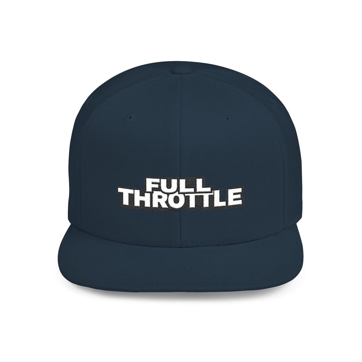 FULL THROTTLE Embroidered Flat Bill Snapback Cap | Bold Motorsport Hat | Streetwear Baseball Cap