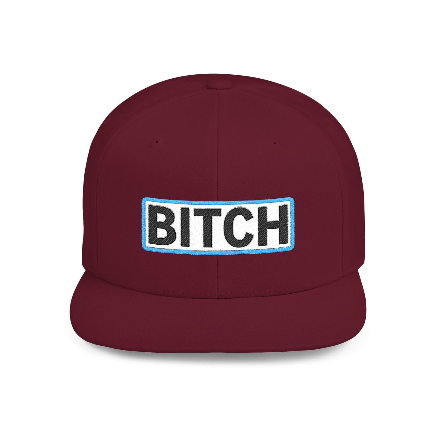 BITCH Embroidered Snapback Hat | Funny Statement Cap | Bold Streetwear Flat Bill | Conversation Starter Gift