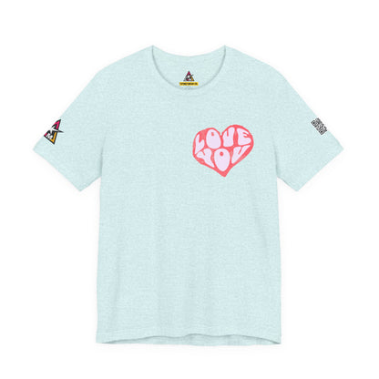Love You Graphic T-Shirt | Heart Graphic Tee | Cute Retro Streetwear Shirt