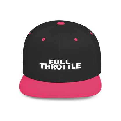 FULL THROTTLE Embroidered Flat Bill Snapback Cap | Bold Motorsport Hat | Streetwear Baseball Cap
