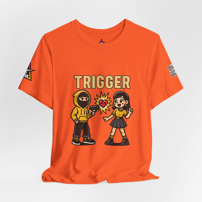 Trigger Graphic T-Shirt | Funny Dating Tee | Toxic Love Streetwear  TRIGGER