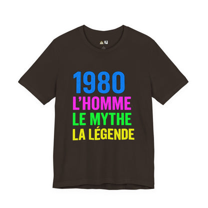 Born a Legend Since 1980 (editable French)– Unisex Streetwear Graphic Tee