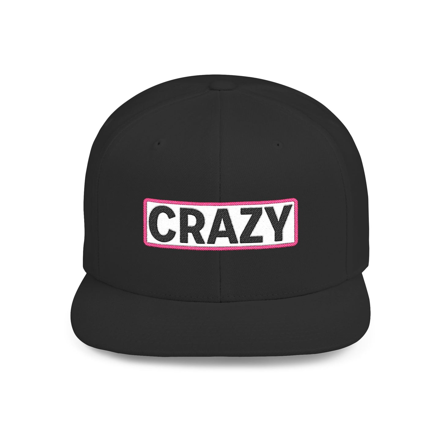 CRAZY Embroidered Snapback Hat | Funny Statement Cap | Bold Streetwear Flat Bill | Conversation Starter Gift