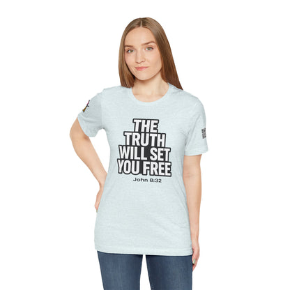 The Truth Will Set You Free Graphic T-Shirt | John 8:32 Christian Tee | Faith Streetwear Shirt