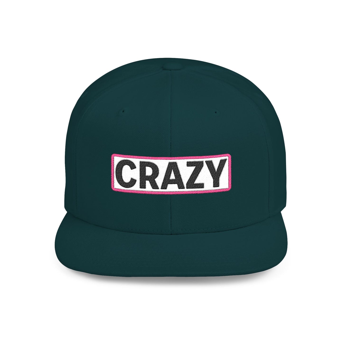 CRAZY Embroidered Snapback Hat | Funny Statement Cap | Bold Streetwear Flat Bill | Conversation Starter Gift