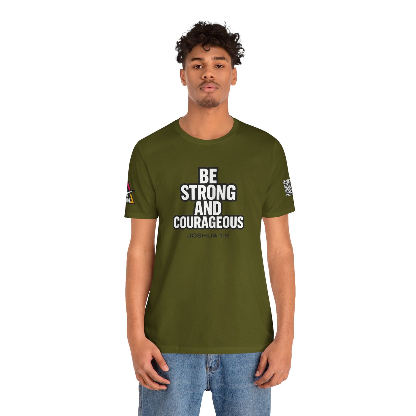 Be Strong and Courageous Graphic T-Shirt | Joshua 1:9 Christian Tee | Faith & Strength Streetwear
