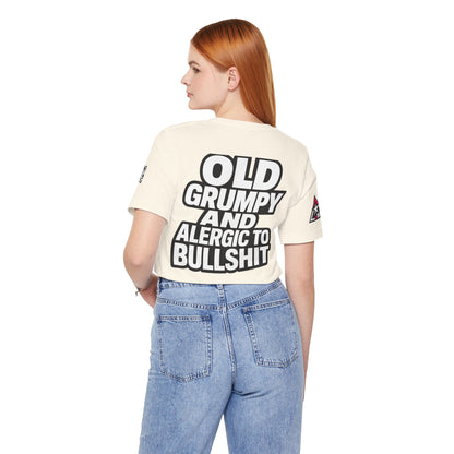 Old Grumpy & Allergic to Bullshit Graphic T-Shirt | Funny Sarcastic Tee