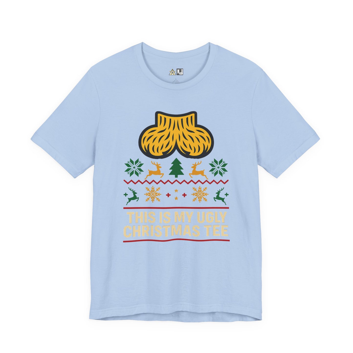 This Is My Ugly Christmas Tee Bold Reindeer & Gold Balls Ornament Holiday T-Shirt