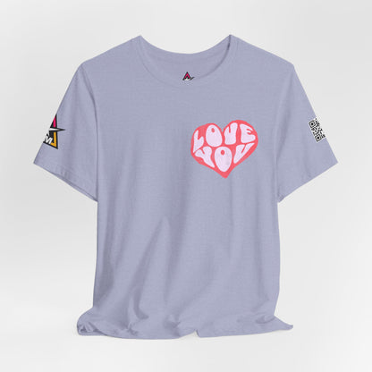 Love You Graphic T-Shirt | Heart Graphic Tee | Cute Retro Streetwear Shirt