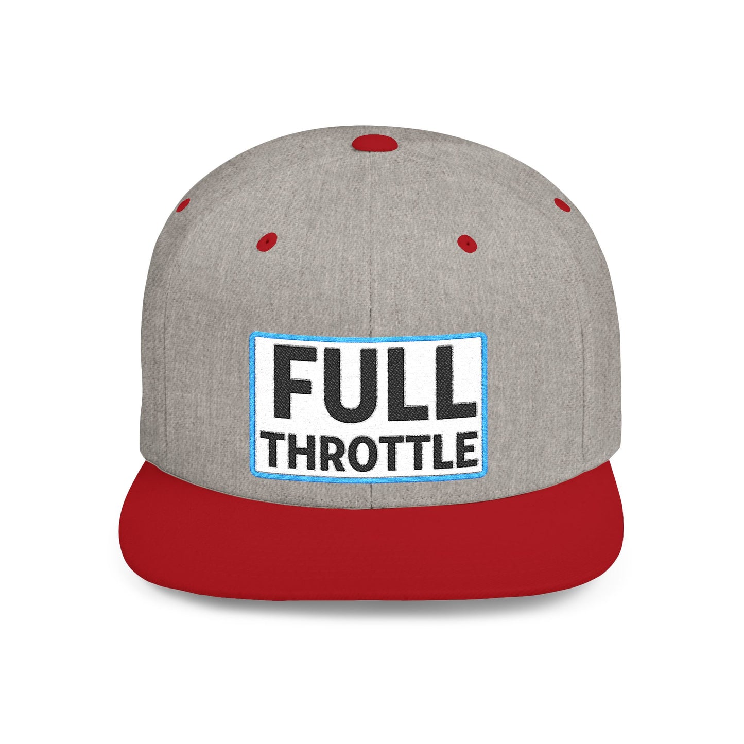FULL THROTTLE Embroidered Flat Bill Snapback Cap | Bold Motorsport Hat | Streetwear Baseball Cap