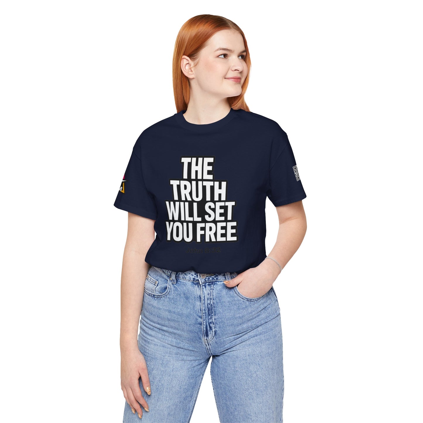 The Truth Will Set You Free Graphic T-Shirt | John 8:32 Bible Verse Tee | Christian Streetwear