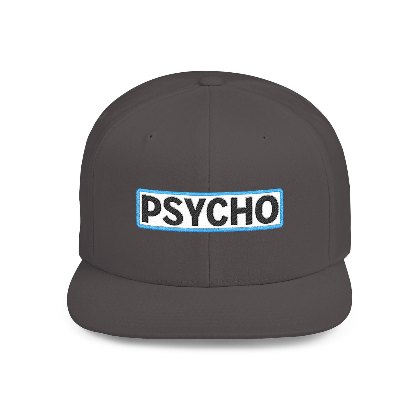 PSYCHO Embroidered Snapback Hat | Funny Statement Cap | Bold Streetwear Flat Bill | Conversation Starter Gift