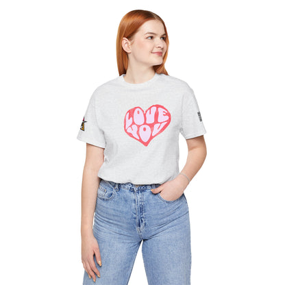 Love You Graphic T-Shirt | Heart Graphic Tee | Cute Retro Streetwear Shirt