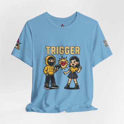 Trigger Graphic T-Shirt | Funny Dating Tee | Toxic Love Streetwear  TRIGGER