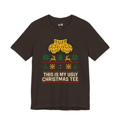 This Is My Ugly Christmas Tee Bold Reindeer & Gold Balls Ornament Holiday T-Shirt