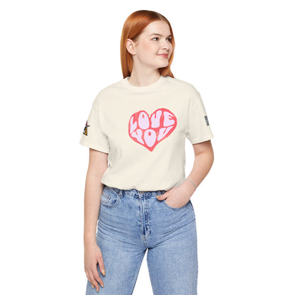 Love You Graphic T-Shirt | Heart Graphic Tee | Cute Retro Streetwear Shirt
