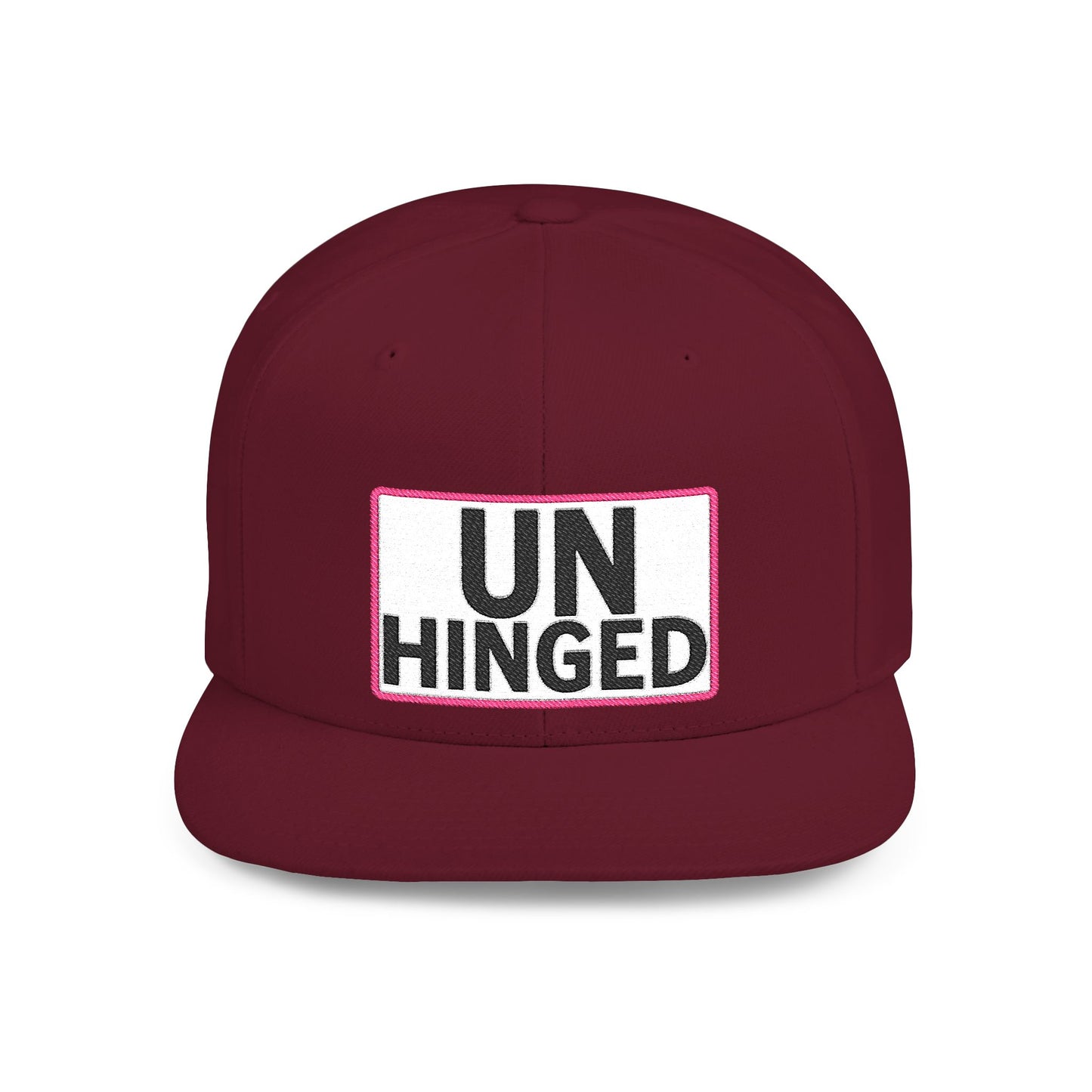 UNHINGED Embroidered Snapback Hat | Funny Statement Cap | Bold Streetwear Flat Bill | Dark Humor Gift
