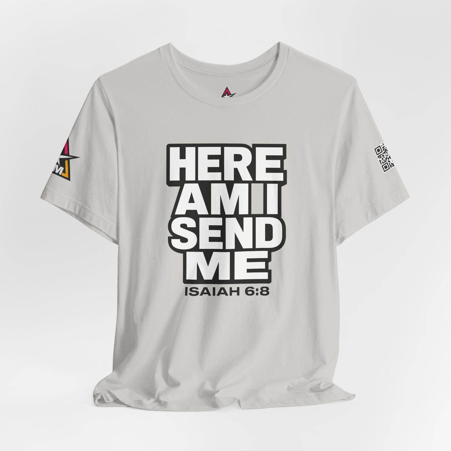 Here Am I, Send Me Graphic T-Shirt | Isaiah 6:8 Christian Tee | Faith Statement Shirt