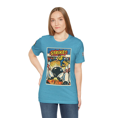 Strike Graphic T-Shirt | Bowling Streetwear Tee | Retro Bowling Shirt  STRIKE.