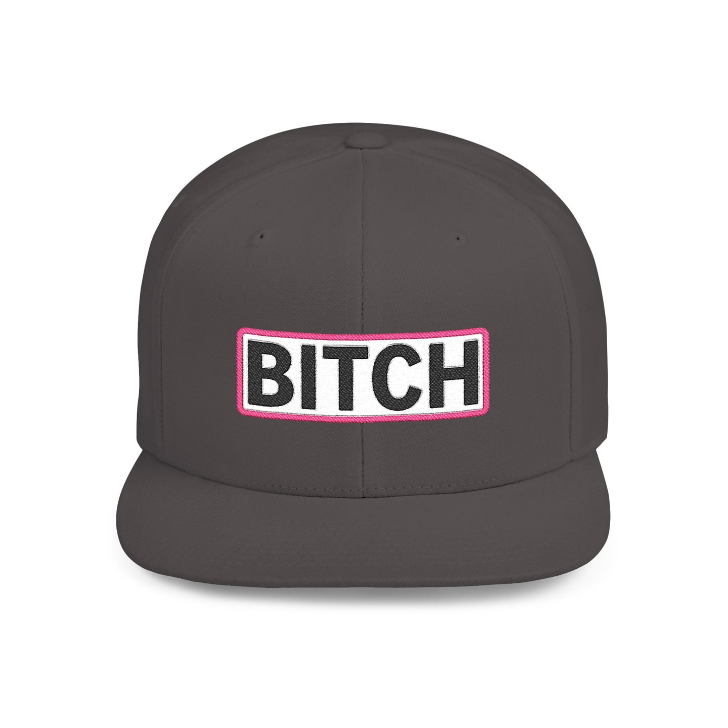 BITCH Embroidered Snapback Hat | Funny Statement Cap | Bold Streetwear Flat Bill | Conversation Starter Gift