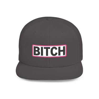 BITCH Embroidered Snapback Hat | Funny Statement Cap | Bold Streetwear Flat Bill | Conversation Starter Gift