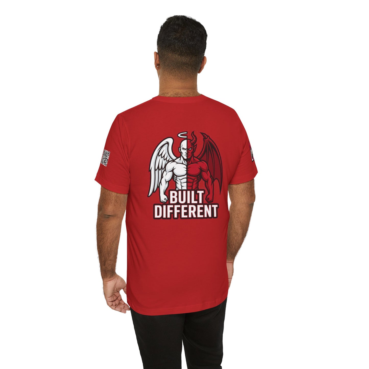 BUILT DIFFERENT Angel & Devil Graphic T-Shirt | Duality Streetwear Tee | Bold Unisex Statement Shirt