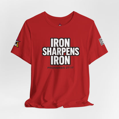 Iron Sharpens Iron Graphic T-Shirt | Proverbs 27:17 Christian Tee | Faith & Strength Streetwear