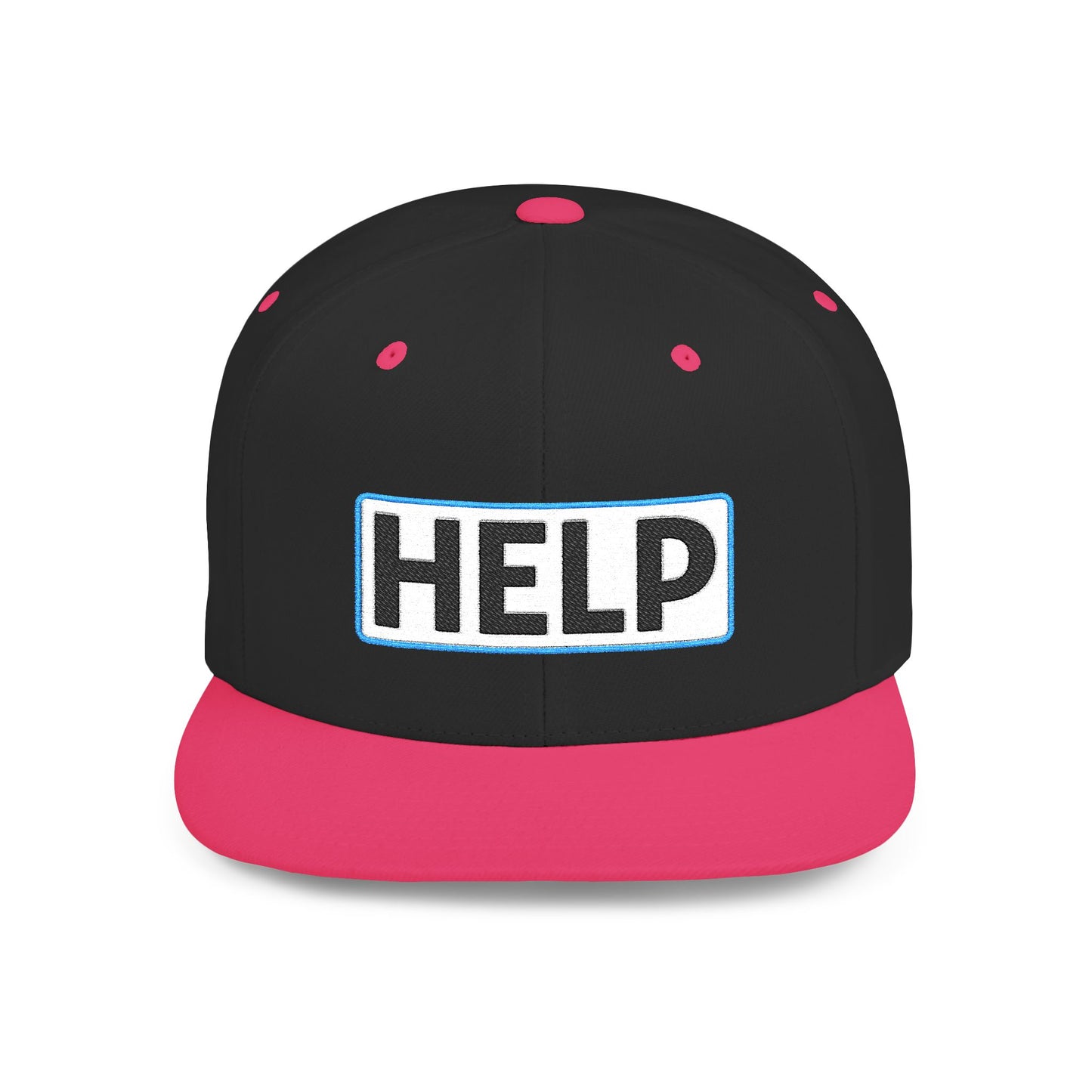 HELP Embroidered Snapback Hat | Funny Trucker Cap | Sarcastic Streetwear Hat | Festival & Everyday Cap Gift