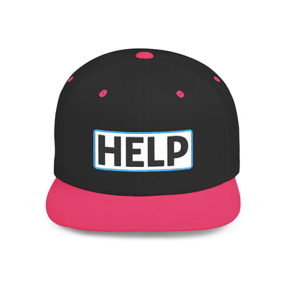 HELP Embroidered Snapback Hat | Funny Trucker Cap | Sarcastic Streetwear Hat | Festival & Everyday Cap Gift