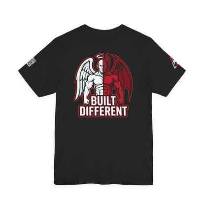 BUILT DIFFERENT Angel & Devil Graphic T-Shirt | Duality Streetwear Tee | Bold Unisex Statement Shirt