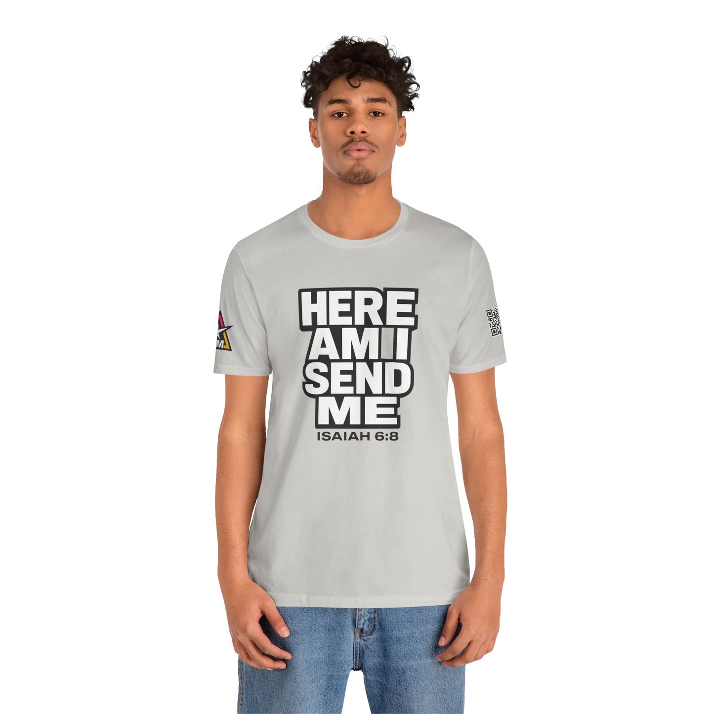 Here Am I, Send Me Graphic T-Shirt | Isaiah 6:8 Christian Tee | Faith Statement Shirt