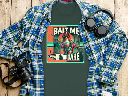 Bait Me If You Dare Fishing Themed Graphic T-shirt product type