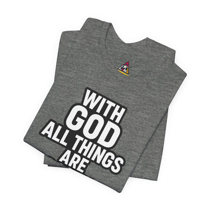 With God All Things Are Possible Graphic T-Shirt | Matthew 19:26 Christian Tee | Faith & Strength Streetwear