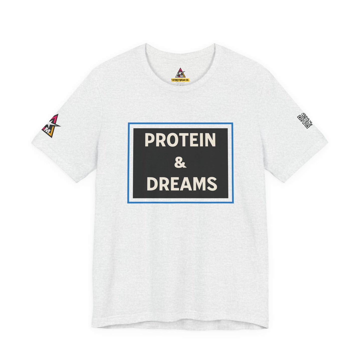 Protein & Dreams Graphic T-Shirt | Fitness Streetwear Tee | Gym Lifestyle Shirt