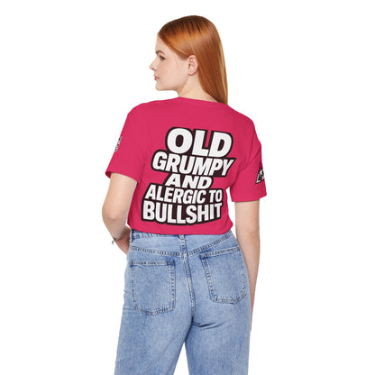 Old Grumpy & Allergic to Bullshit Graphic T-Shirt | Funny Sarcastic Tee