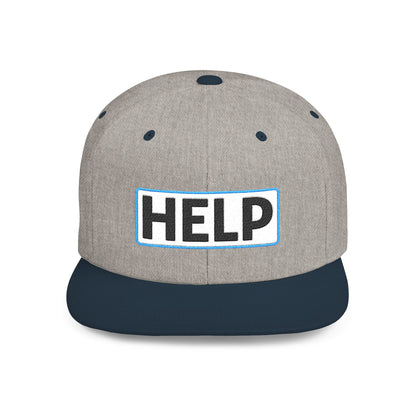 HELP Embroidered Snapback Hat | Funny Trucker Cap | Sarcastic Streetwear Hat | Festival & Everyday Cap Gift
