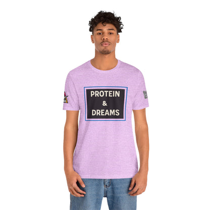Protein & Dreams Graphic T-Shirt | Fitness Streetwear Tee | Gym Lifestyle Shirt
