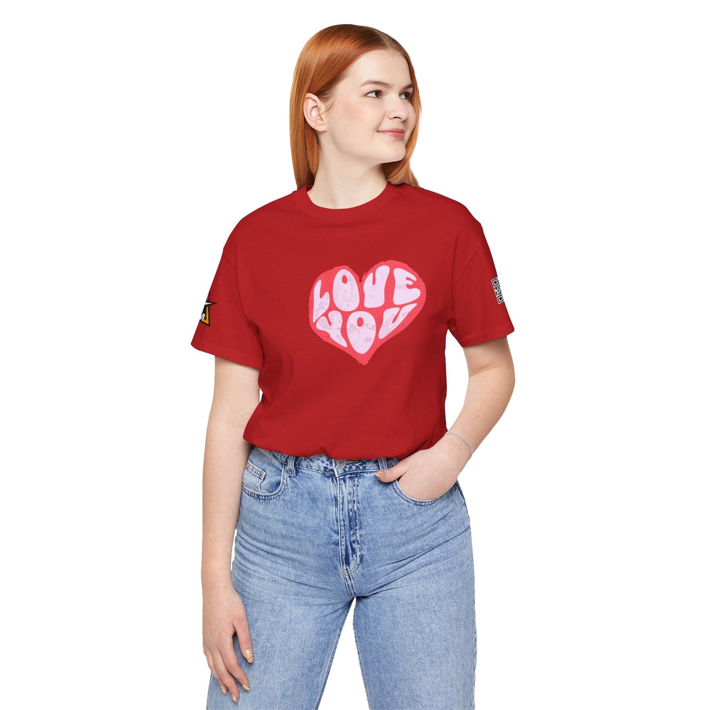 Love You Graphic T-Shirt | Heart Graphic Tee | Cute Retro Streetwear Shirt
