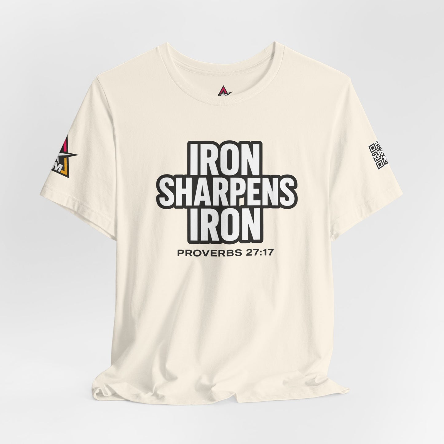 Iron Sharpens Iron Graphic T-Shirt | Proverbs 27:17 Christian Tee | Faith & Strength Streetwear