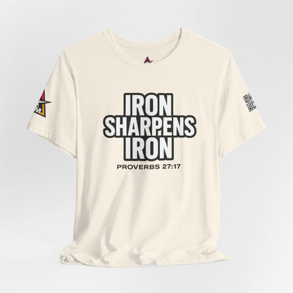 Iron Sharpens Iron Graphic T-Shirt | Proverbs 27:17 Christian Tee | Faith & Strength Streetwear