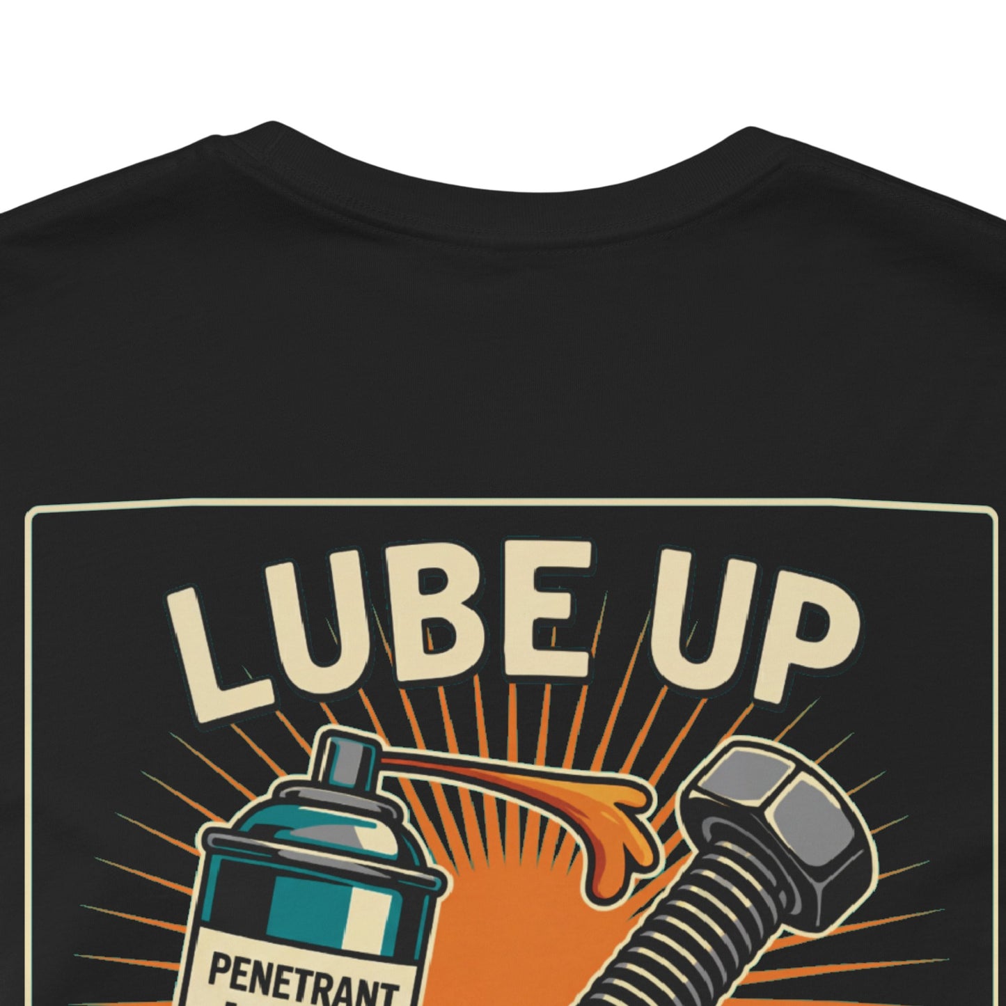 LUBE UP BEFORE SCREWING Graphic T-Shirt | Funny Mechanic Tee | Dirty Garage Humor Shirt | Vintage Automotive Tee