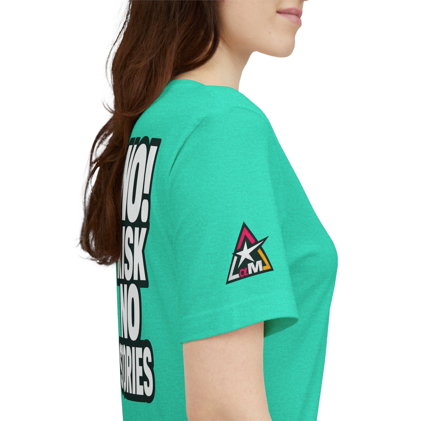 No Risk No Stories – Bold Motivational Graphic TeeNo Risk No Stories – Bold Motivational Graphic Tee