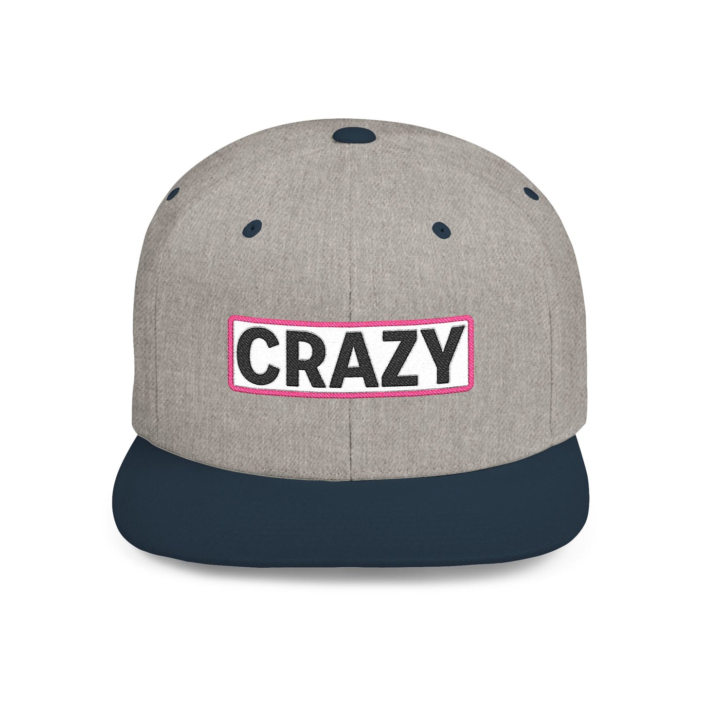 CRAZY Embroidered Snapback Hat | Funny Statement Cap | Bold Streetwear Flat Bill | Conversation Starter Gift