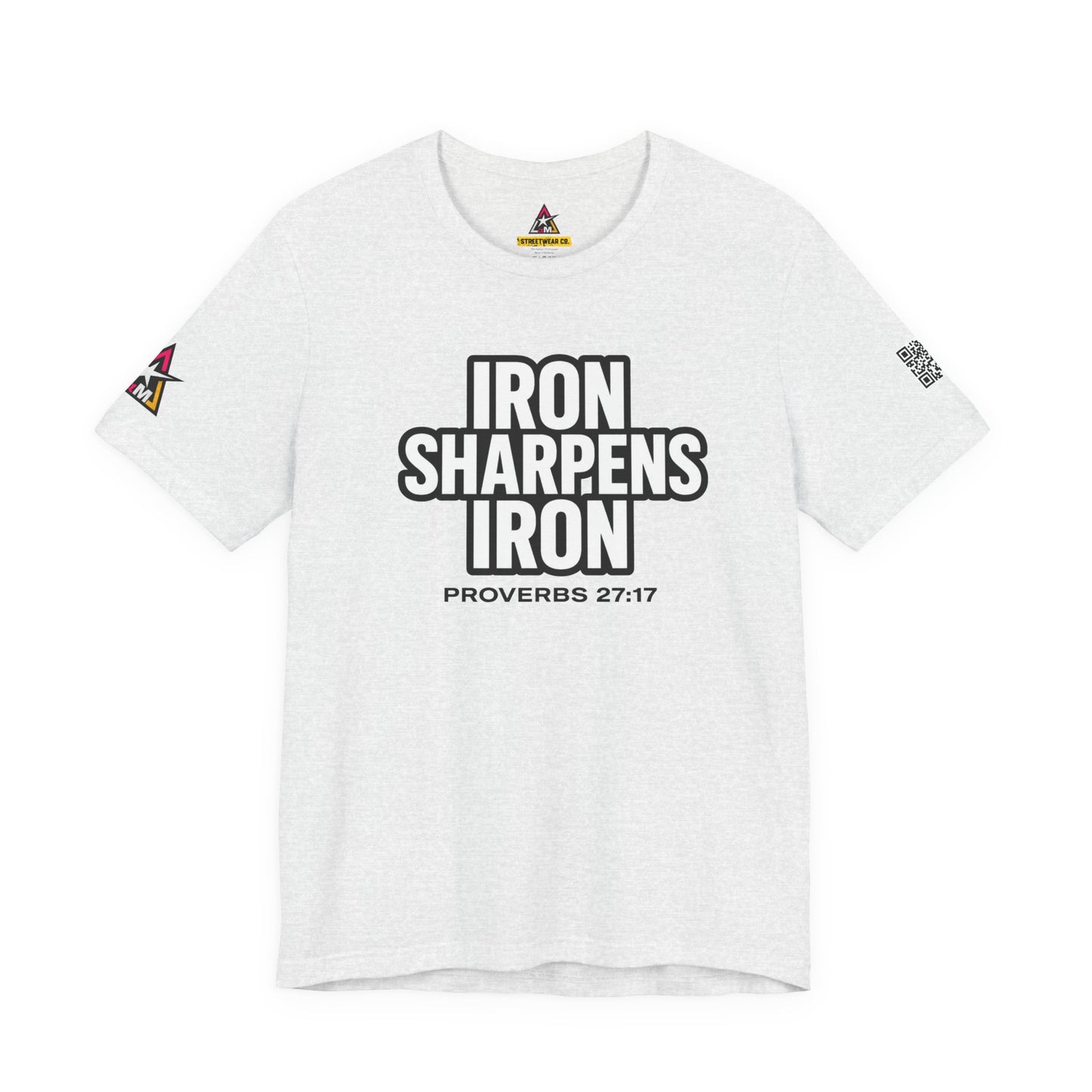 Iron Sharpens Iron Graphic T-Shirt | Proverbs 27:17 Christian Tee | Faith & Strength Streetwear