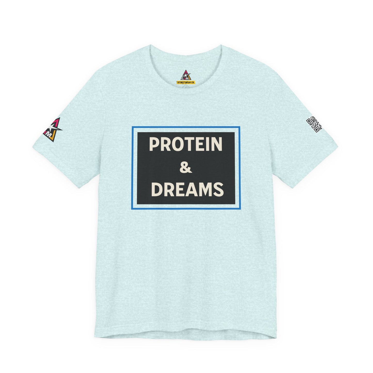 Protein & Dreams Graphic T-Shirt | Fitness Streetwear Tee | Gym Lifestyle Shirt
