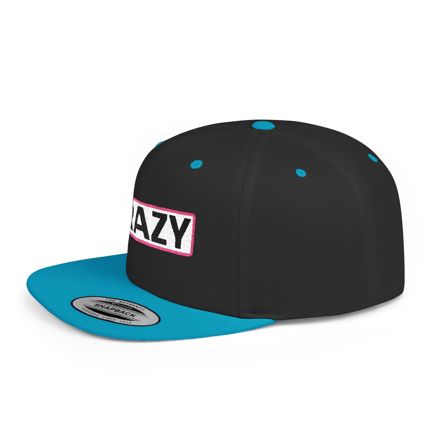 CRAZY Embroidered Snapback Hat | Funny Statement Cap | Bold Streetwear Flat Bill | Conversation Starter Gift