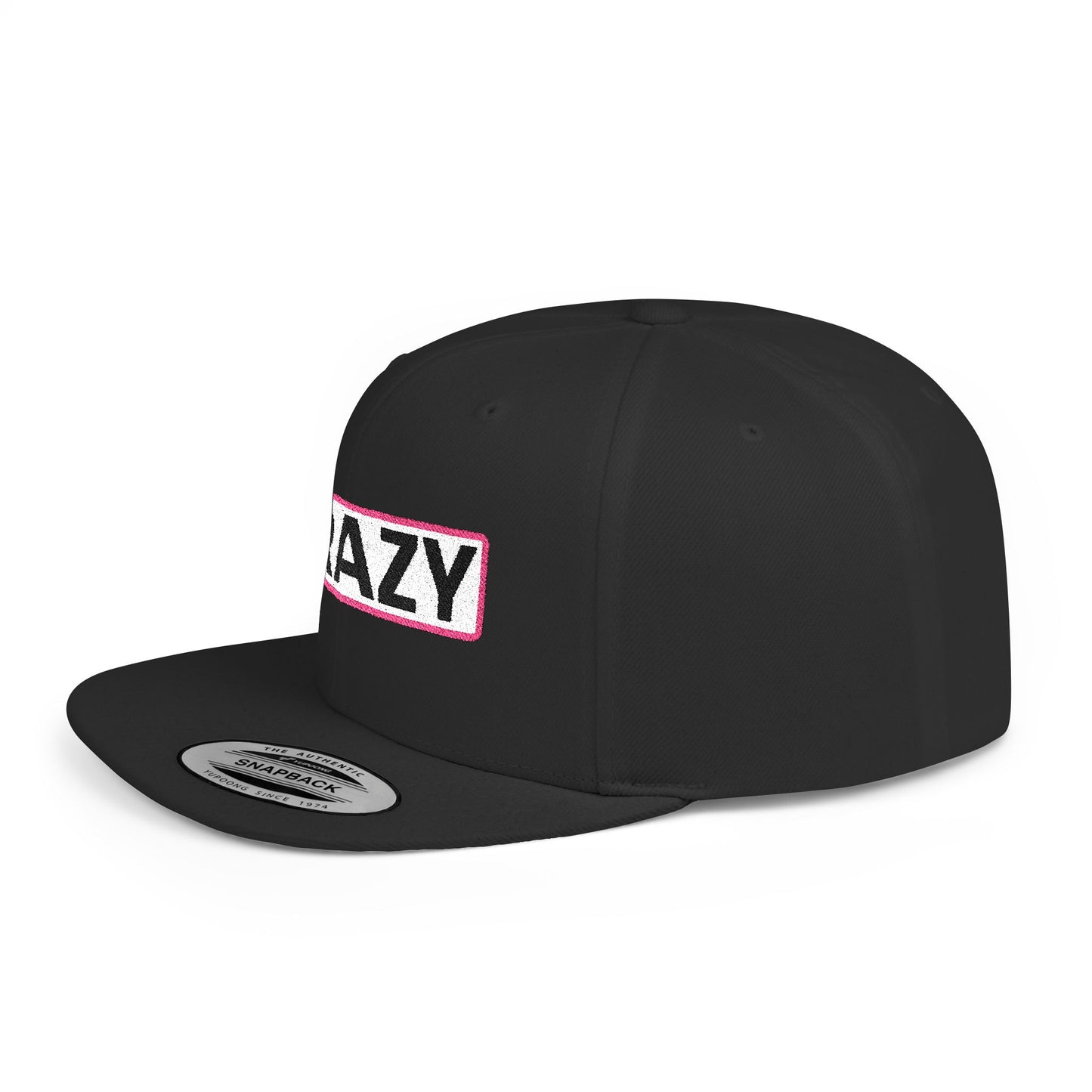 CRAZY Embroidered Snapback Hat | Funny Statement Cap | Bold Streetwear Flat Bill | Conversation Starter Gift