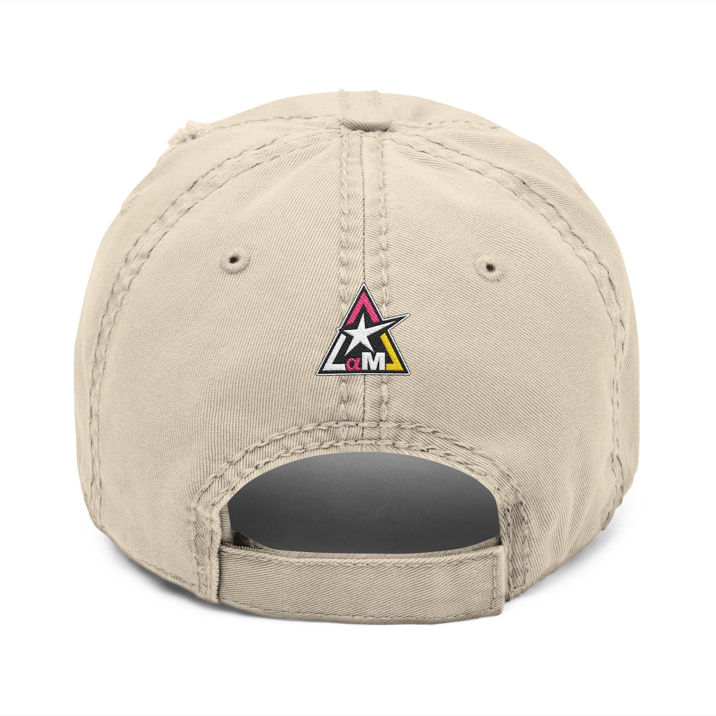 GOOD LUCK Embroidered Vintage Dad Hat | Distressed Baseball Cap | Washed Cotton Adjustable Cap