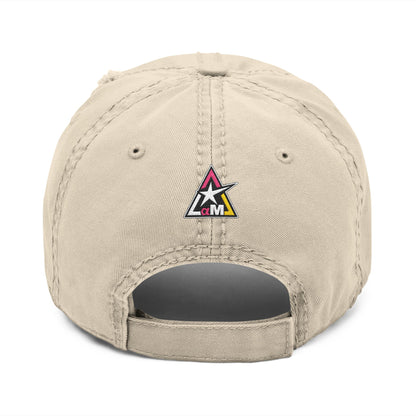 GOOD LUCK Embroidered Vintage Dad Hat | Distressed Baseball Cap | Washed Cotton Adjustable Cap