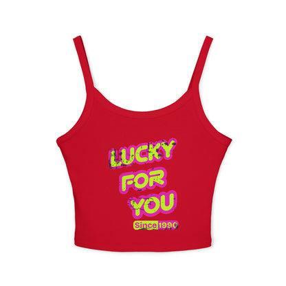 LUCKY FOR YOU SINCE 1990 | Vintage Spaghetti tank | Retro Streetwear